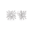 Clear Pavé Sunburst Statement Stud Earrings