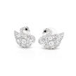 Clear Crystal Swan Silhouette Stud Earrings
