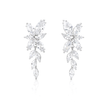Clear Marquise Leaf Cascade Drop Earrings