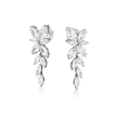 Clear Marquise Leaf Cascade Drop Earrings