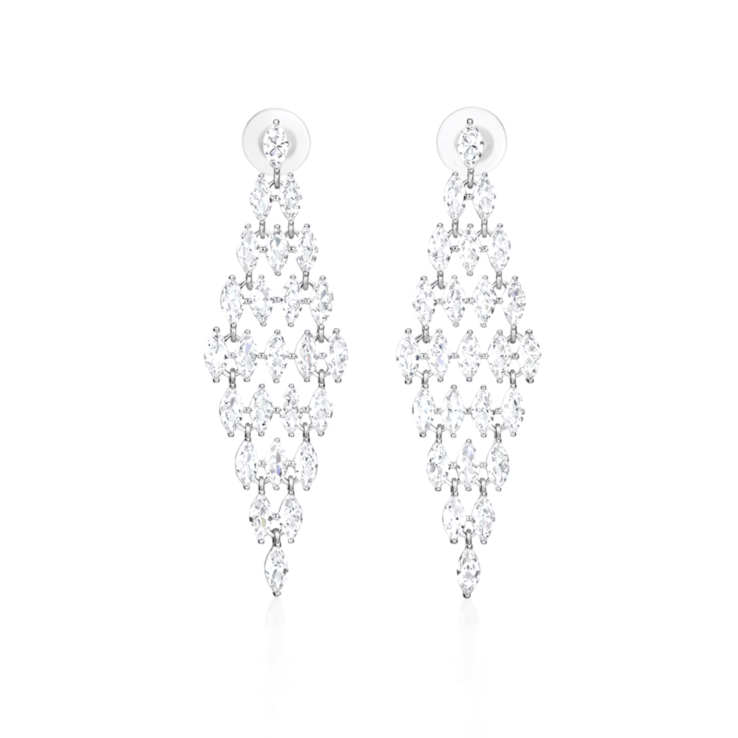Clear Marquise Diamond-Lattice Chandelier Drops