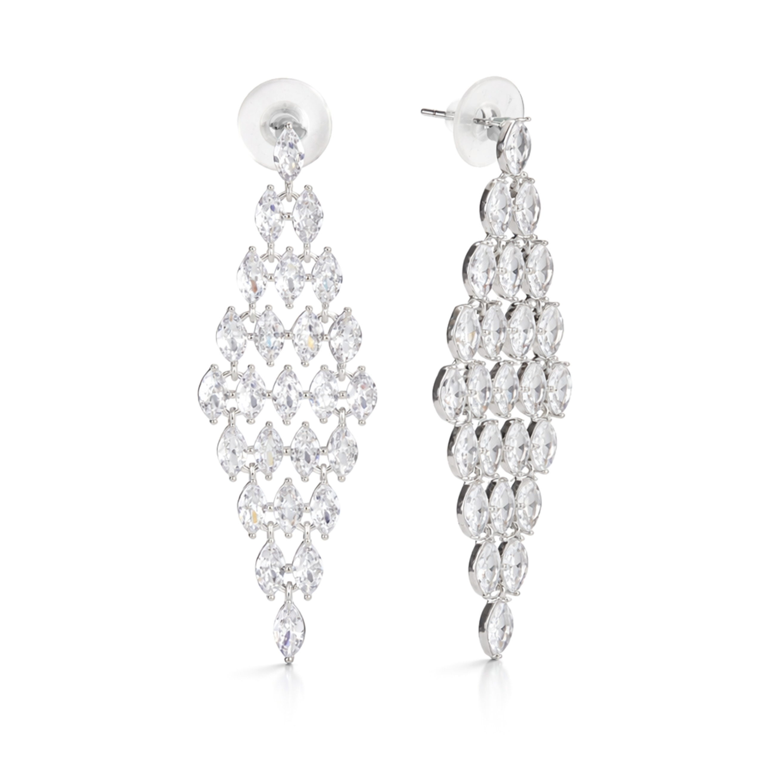 Clear Marquise Diamond-Lattice Chandelier Drops
