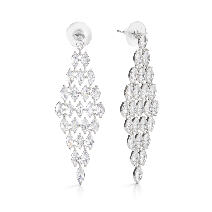 Clear Marquise Diamond-Lattice Chandelier Drops