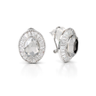 Smoky & Champagne Oval Halo Statement Stud Earrings - Gunmetal
