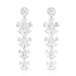 Clear Pear-Cut Floral Cascade Statement Drops