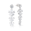 Clear Pear-Cut Floral Cascade Statement Drops