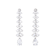 Clear Pear Cluster Vertical Cascade Drop Earrings