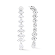 Clear Pear Cluster Vertical Cascade Drop Earrings