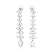 Clear Pear Cluster Vertical Cascade Drop Earrings