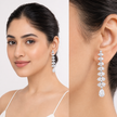 Clear Pear Cluster Vertical Cascade Drop Earrings
