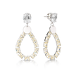 Yellow Champagne Pear-Drop Open Hoop Statement Earrings