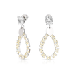 Yellow Champagne Pear-Drop Open Hoop Statement Earrings
