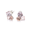 Multi-Color Geometric Crystal Cluster Stud Earrings