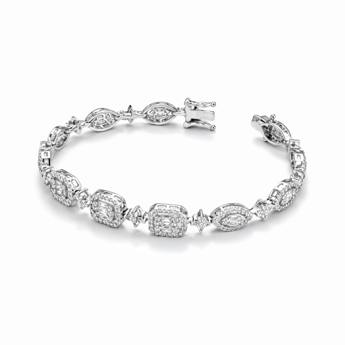 Imperial Cushion Baguette Bracelet