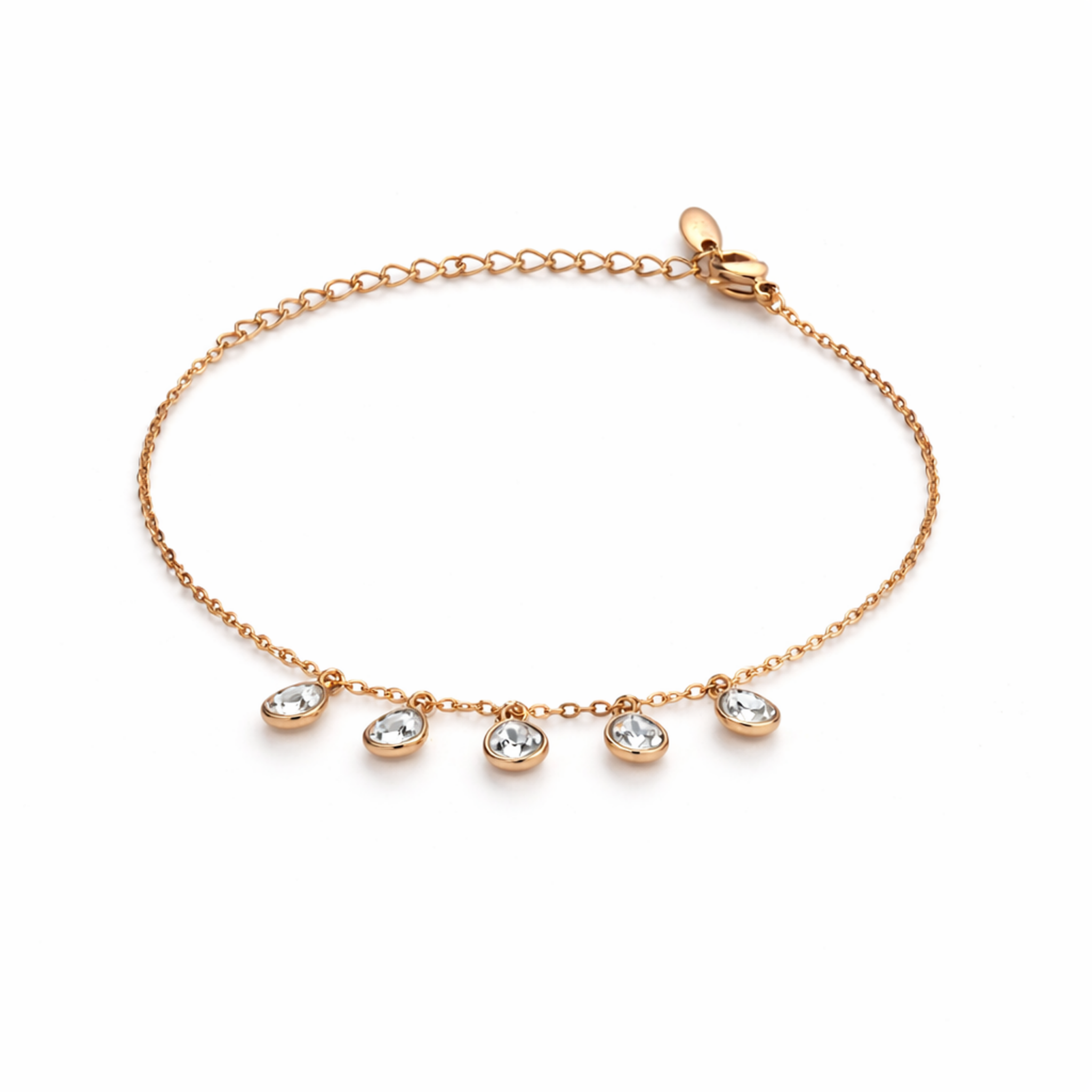 Rose Dew Drop Charm Bracelet