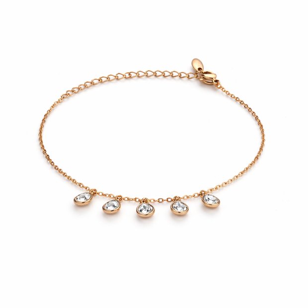 Rose Dew Drop Charm Bracelet