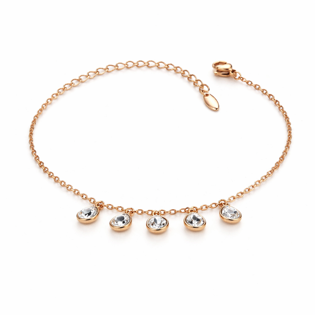 Rose Dew Drop Charm Bracelet