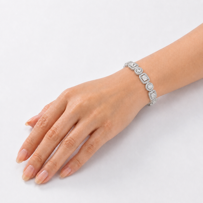 Mosaic Halo Statement Bracelet