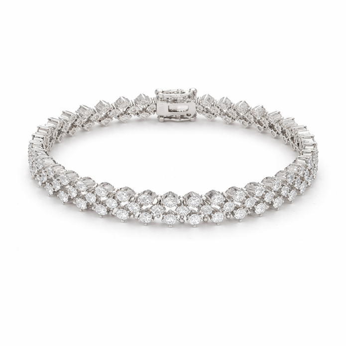 Trilogy Row Diamond Tennis Bracelet