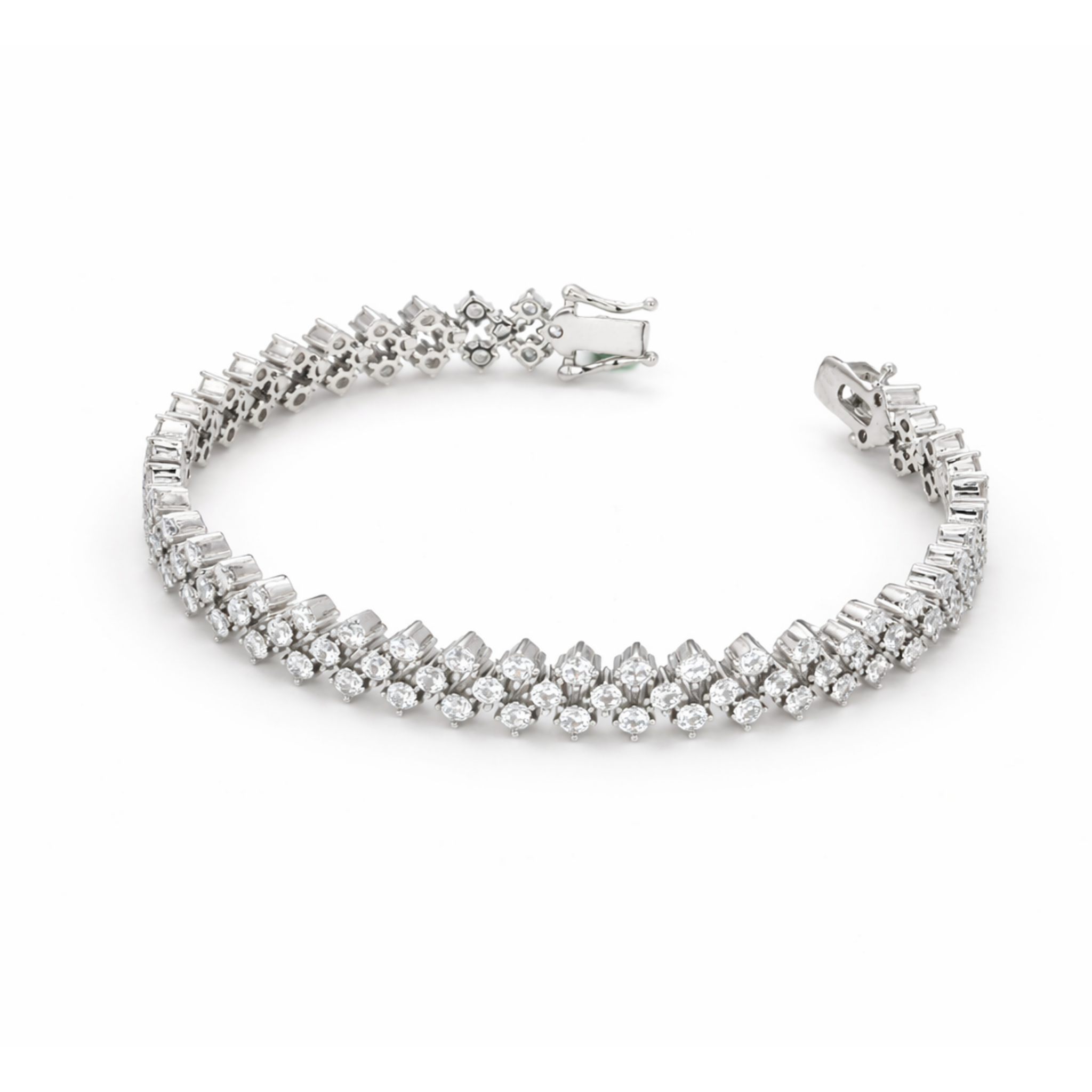Trilogy Row Diamond Tennis Bracelet