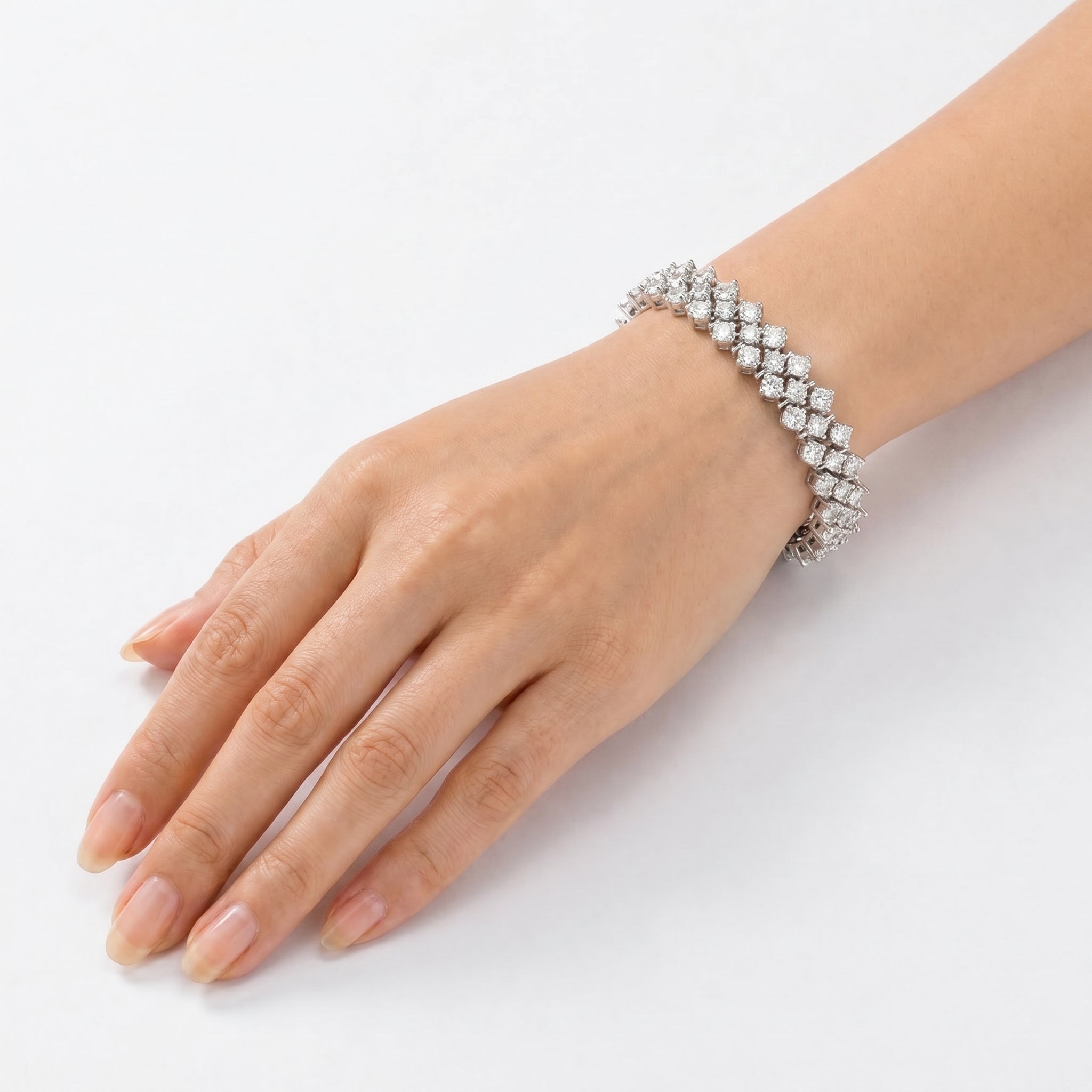 Trilogy Row Diamond Tennis Bracelet