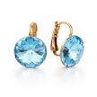 Azure Solitaire Lever-Back Earrings