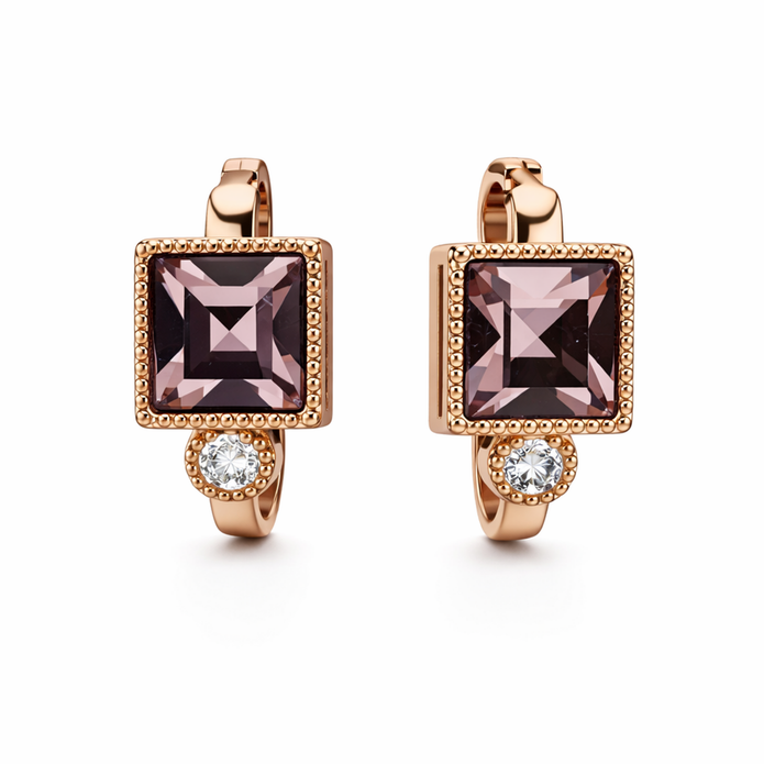 Regal Square Hoop Earrings