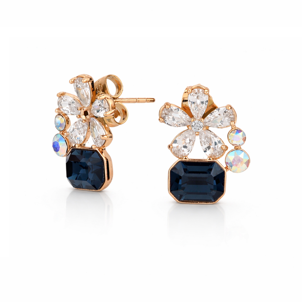 Midnight Floral Cluster Earrings