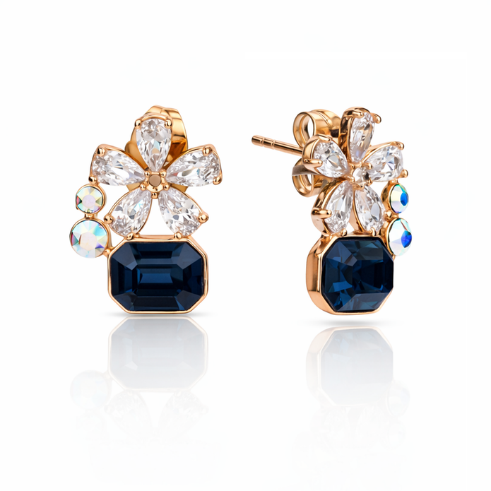 Midnight Floral Cluster Earrings