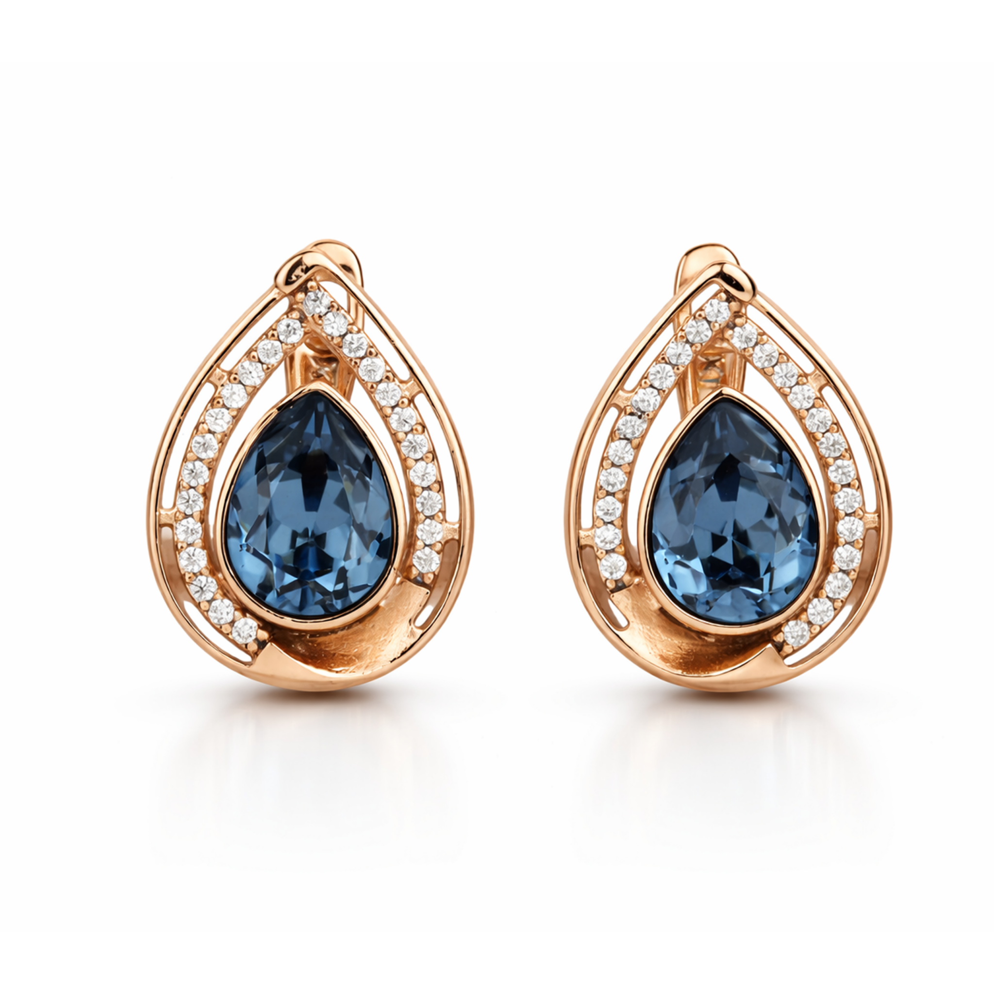 Halo Teardrop Clip Earrings