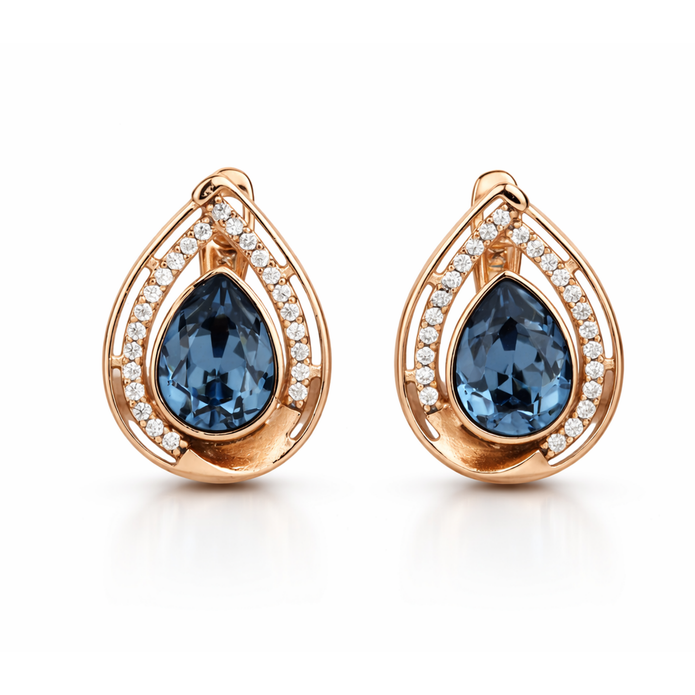Halo Teardrop Clip Earrings