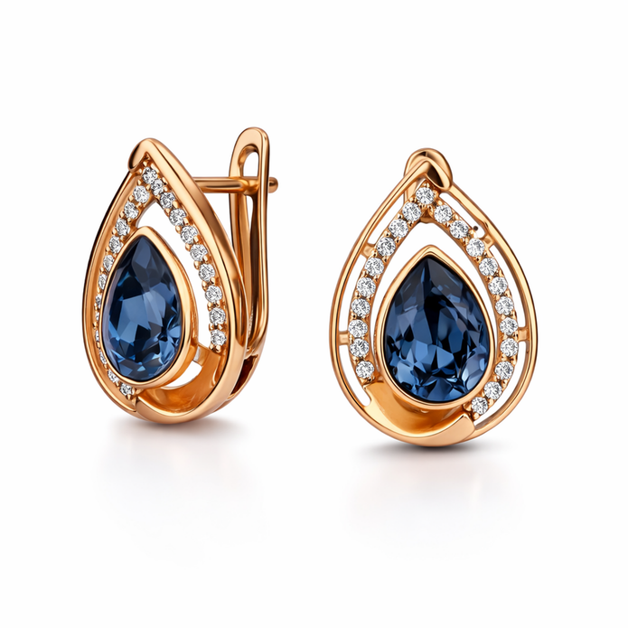 Halo Teardrop Clip Earrings