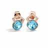Aqua Rhombus Stud Earrings