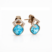 Aqua Rhombus Stud Earrings
