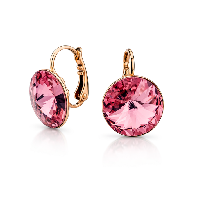 Rosé Rivoli Lever-Back Earrings