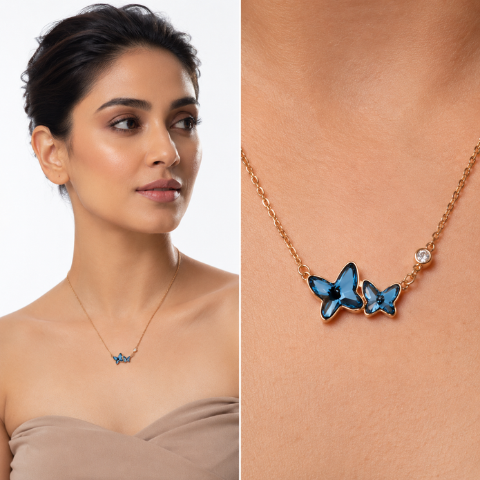 Blue Butterfly Duo Pendant
