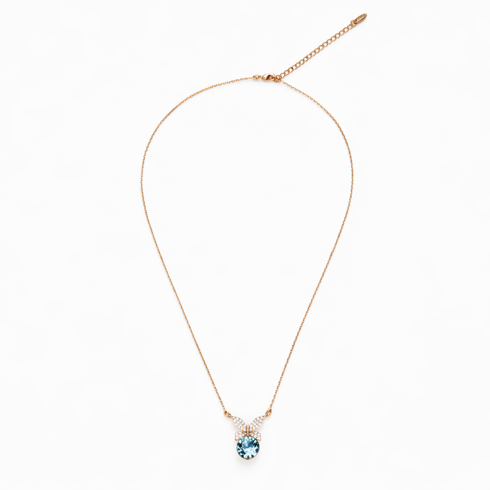 Aqua Halo Crown Pendant