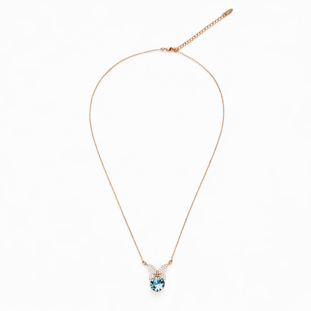 Aqua Halo Crown Pendant