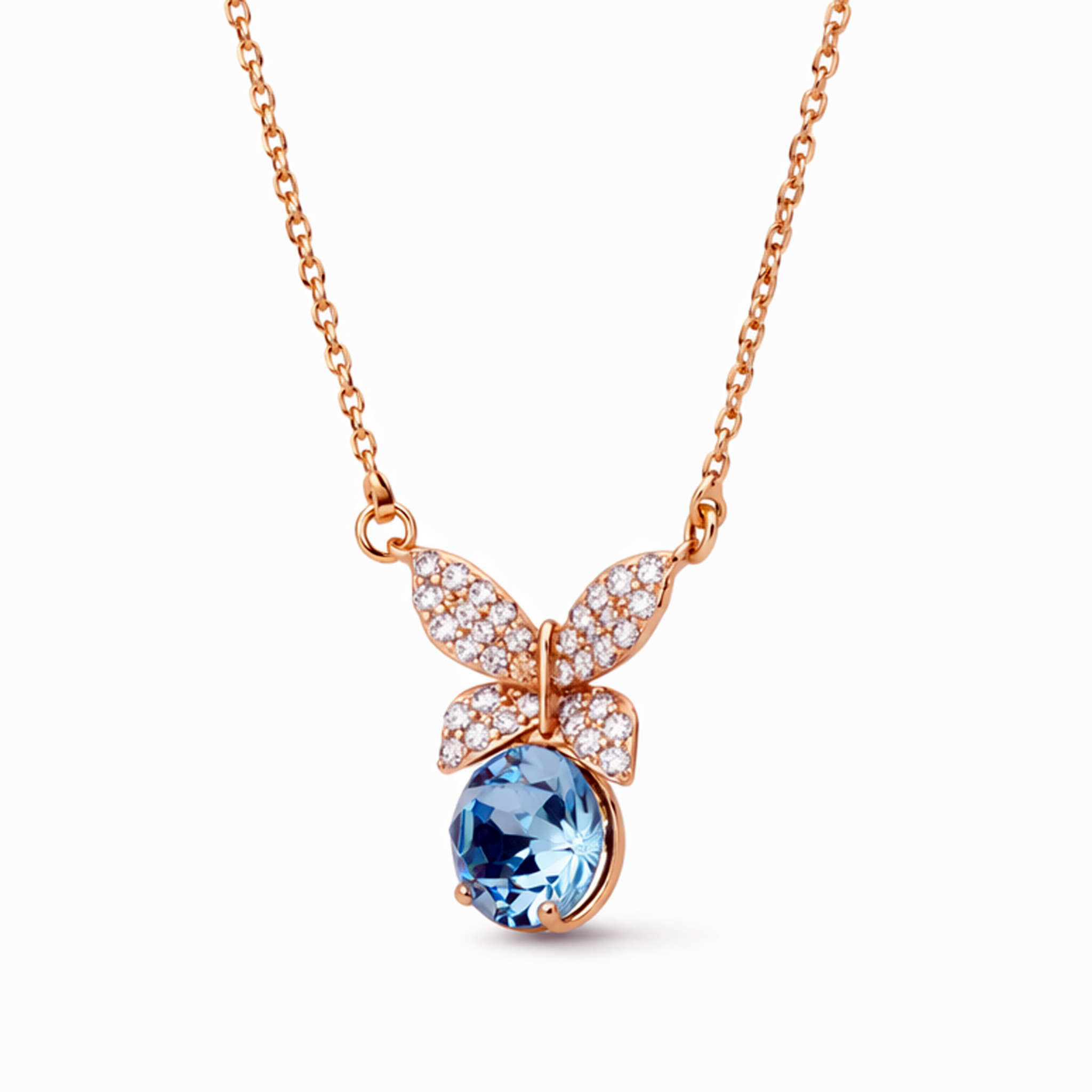 Aqua Halo Crown Pendant