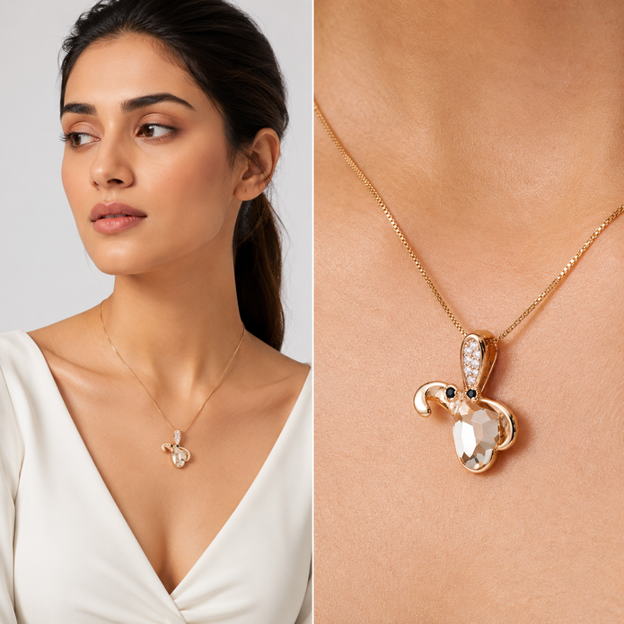 Crystal Honey Bee Pendant