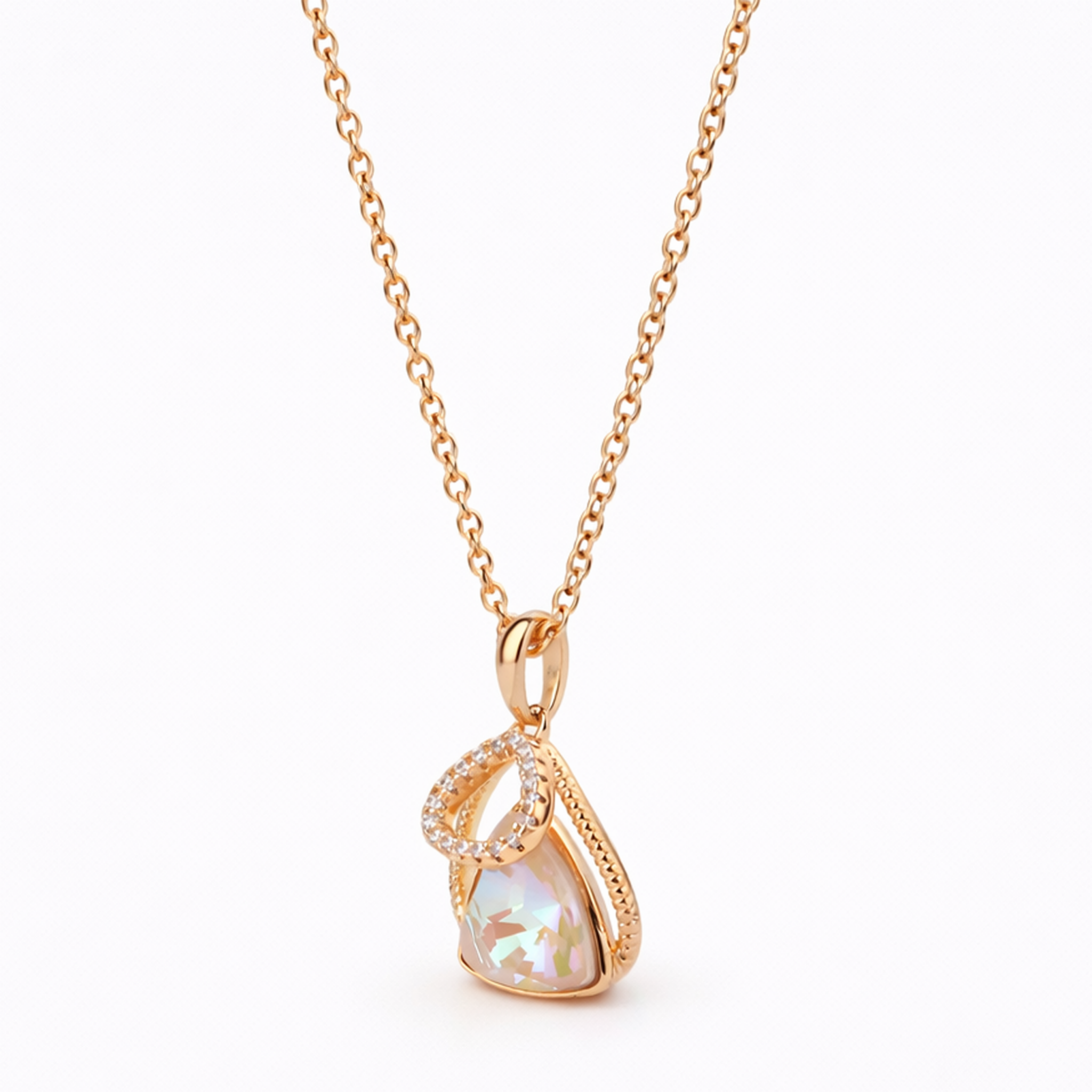 Diamond Cage Teardrop Pendant