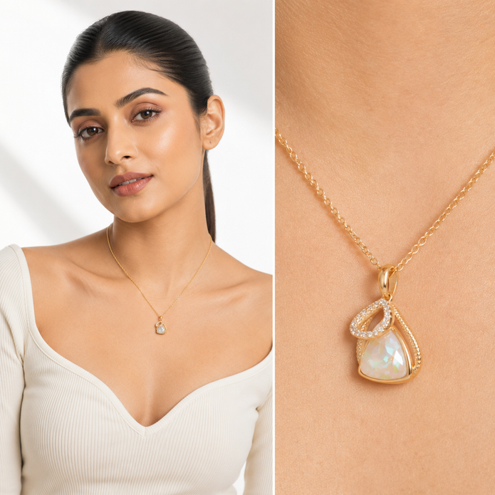 Diamond Cage Teardrop Pendant