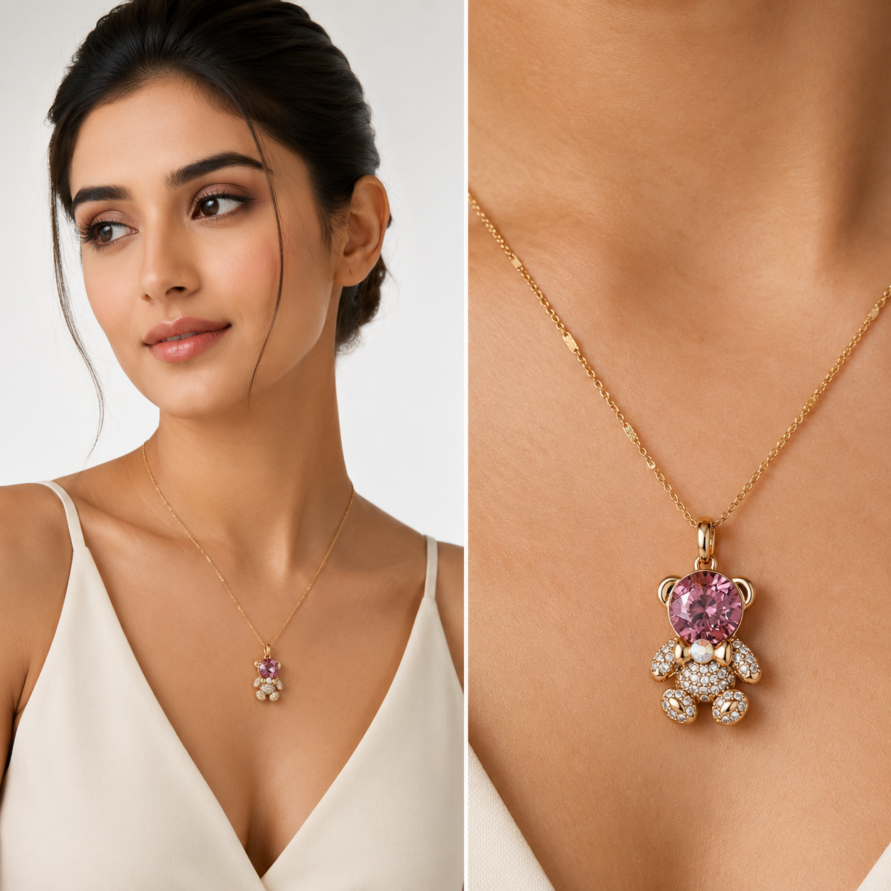 Crystal Teddy Bear Pendant
