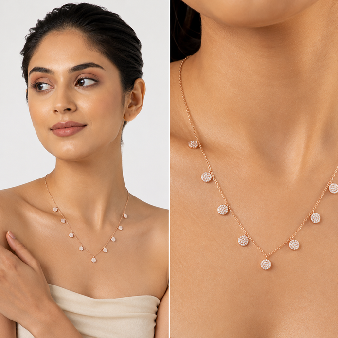 Stardust Disc Charm Necklace