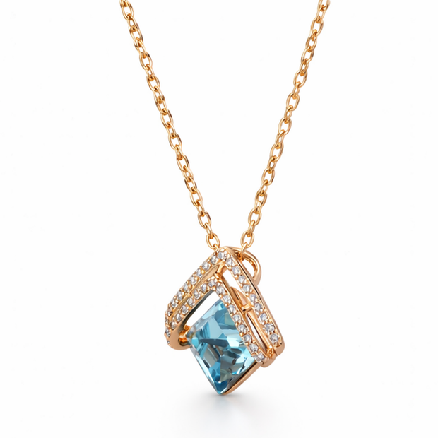 Aqua Princess Halo Pendant