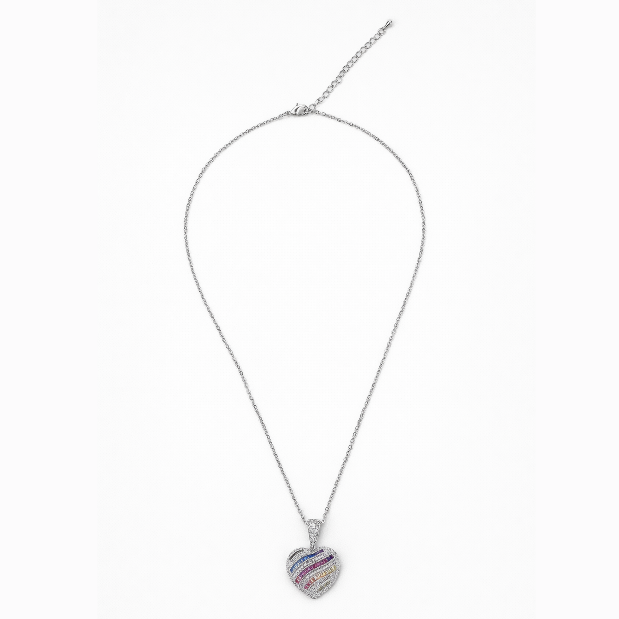 Rainbow Heart Pavé Pendant