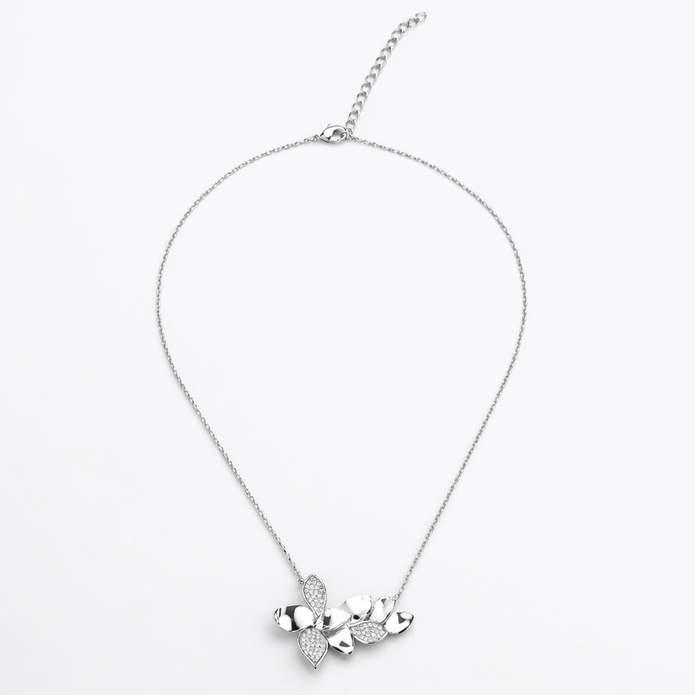Silver Orchid Bloom Pendant