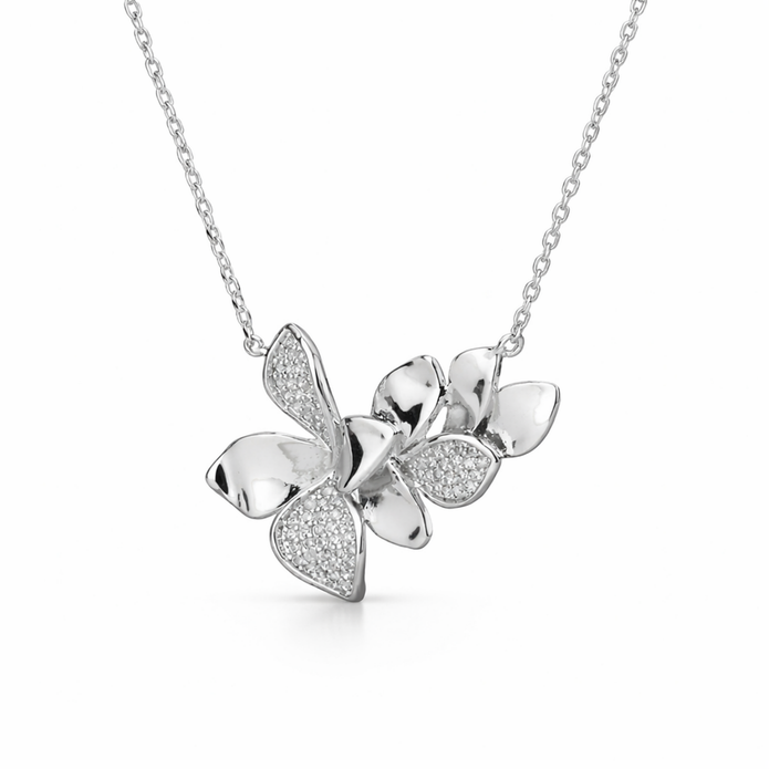 Silver Orchid Bloom Pendant