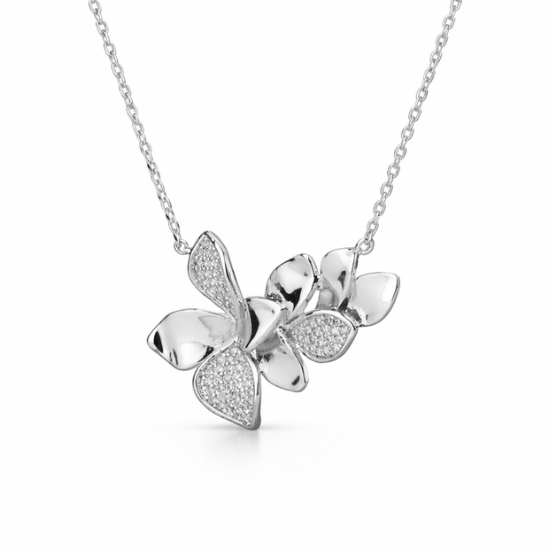 Silver Orchid Bloom Pendant