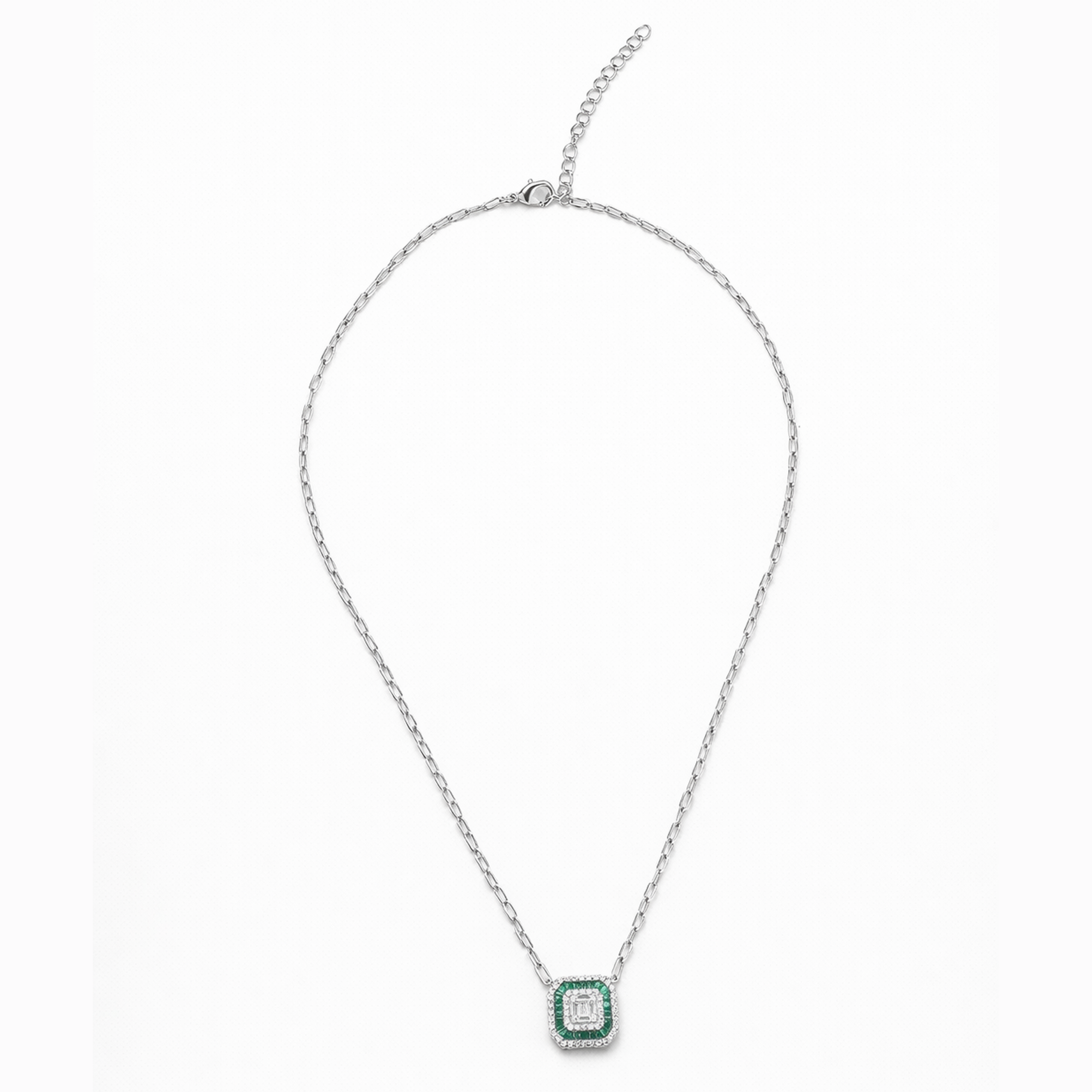 Emerald Green Halo Pendant